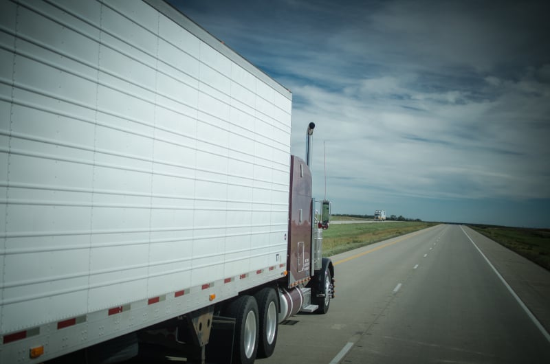 truck passing on highway