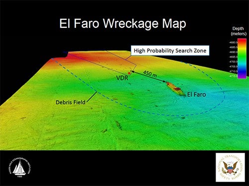 Map of El Faro wreck