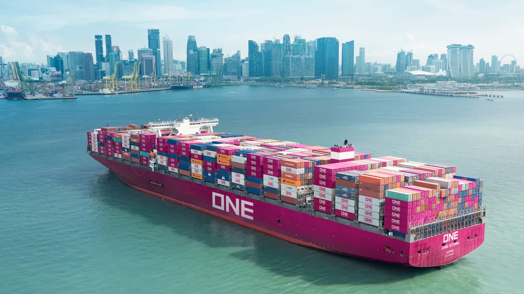 Ocean Network Express container ship at sea