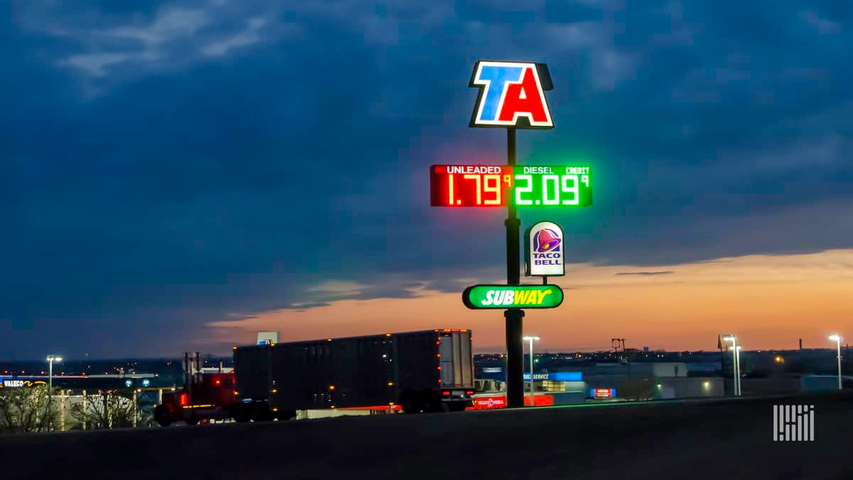 TA service plaza at night