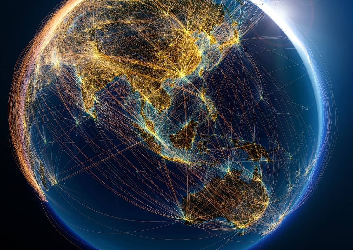 A conceptualization of logistics trade routes to / from Oceania and Asia