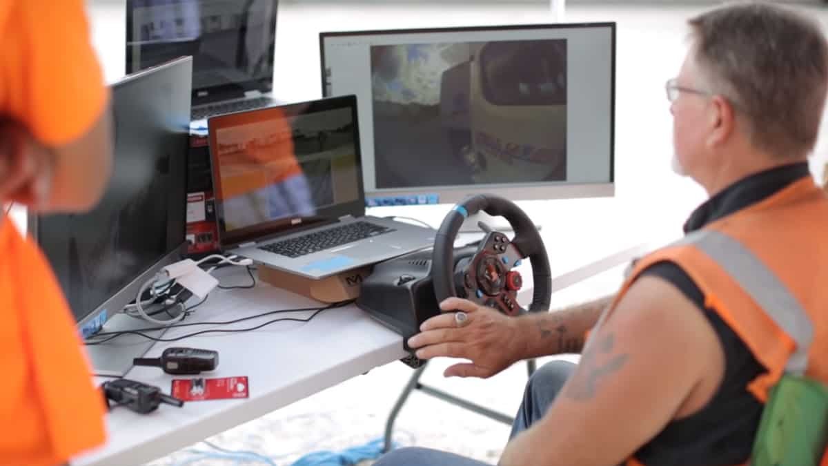 A remote driver operates an autonomous truck