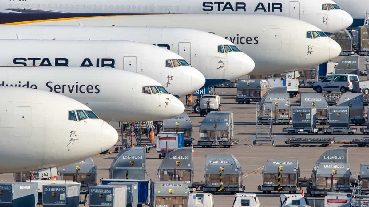 cargo airplanes on the ramp