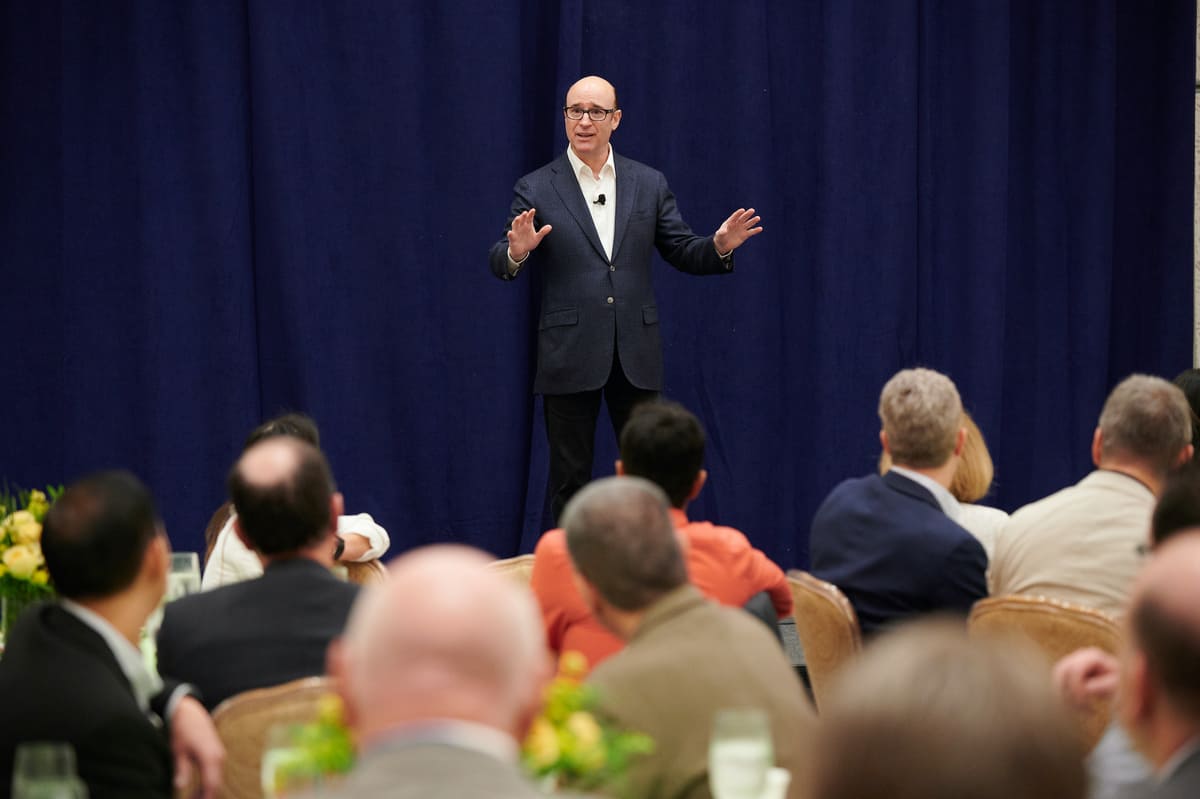 XPO Logistics CEO Brad Jacobs speaks at the BGSA conference in West Palm Beach.