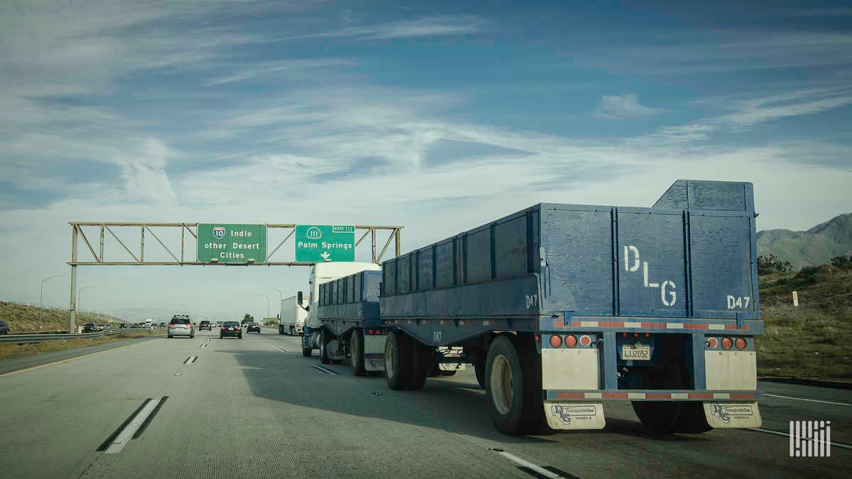 Truck passing through California