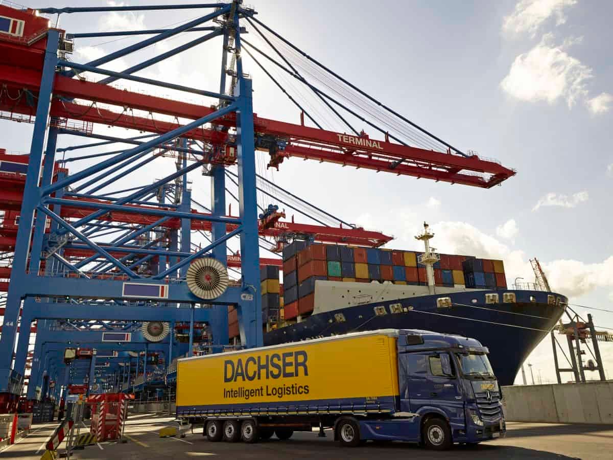 One of Dachser's trucks at a container terminal