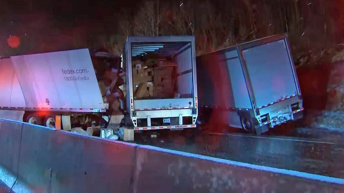 Three tractor-trailers were involved in a Jan. 5 accident on the Pennsylvania Turnpike that left five people dead, including two UPS drivers.