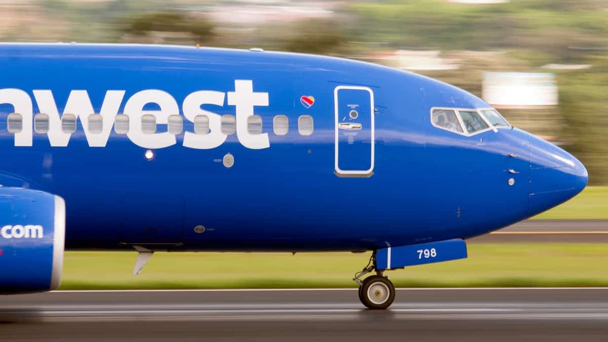 Close up of dark blue plane