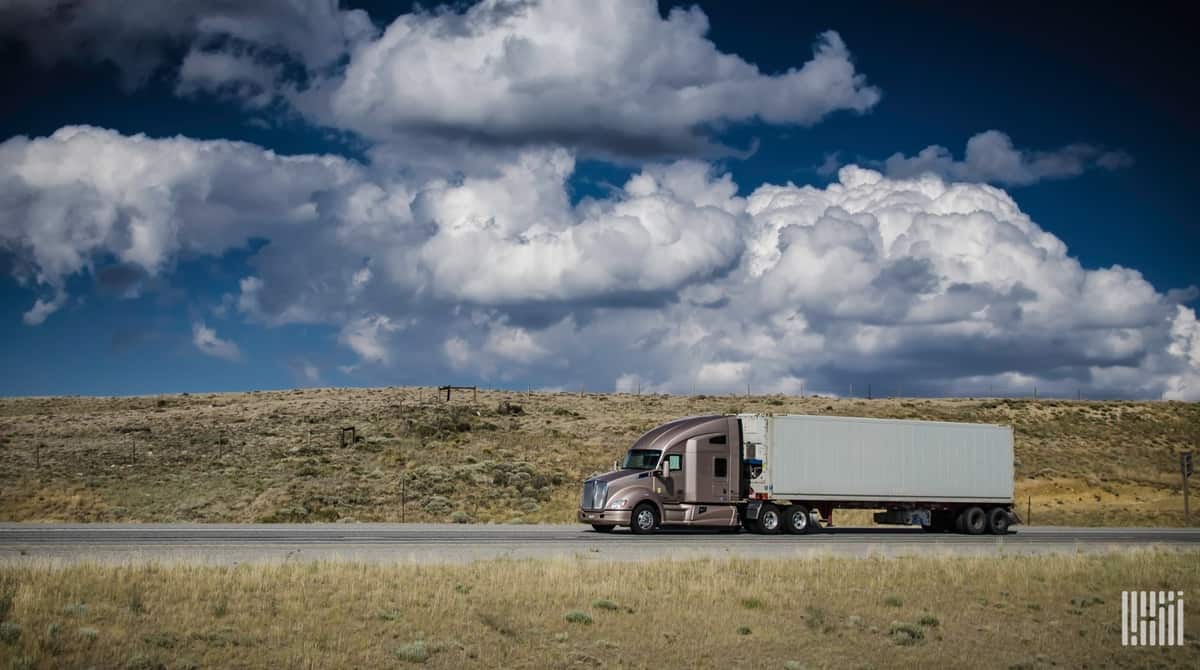 Truck moving on highway