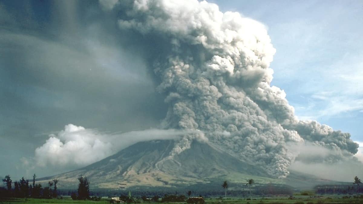 Photo of the Taal Volcano erupting in the Philippines.