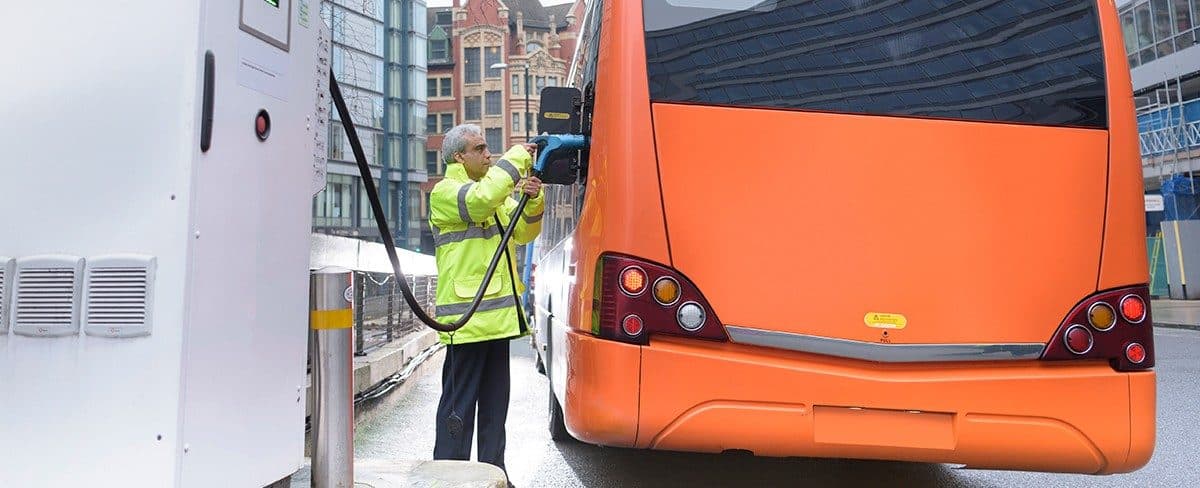 Charging electric bus