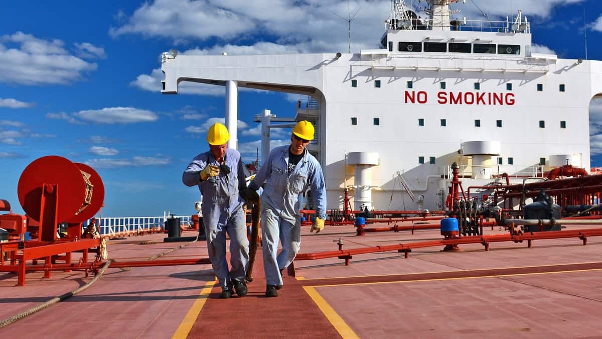 crew on tanker