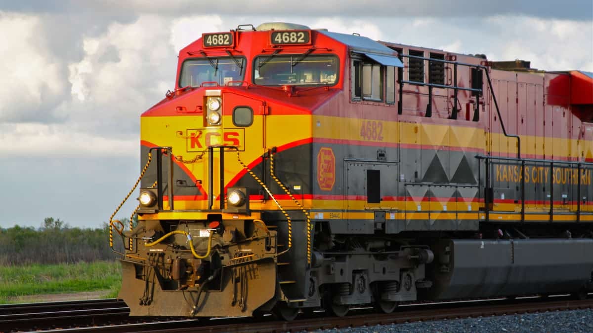 A photograph of a freight locomotive.