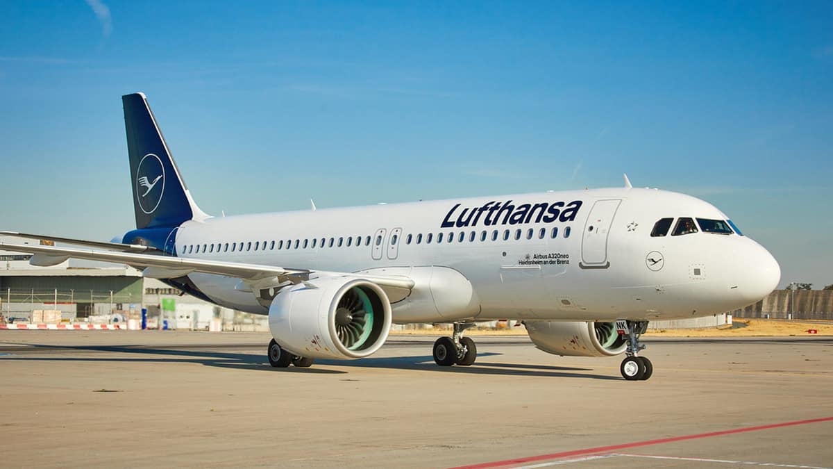 Lufthansa plane on taxiway