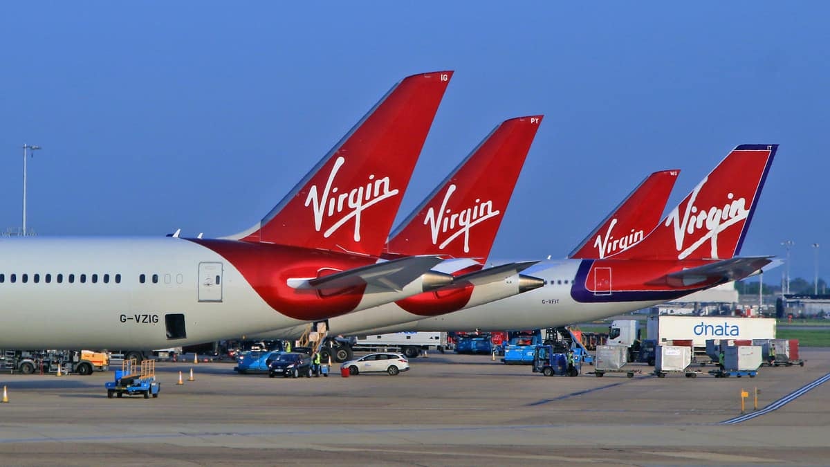 Red aircraft tails for Virgin Atlantic