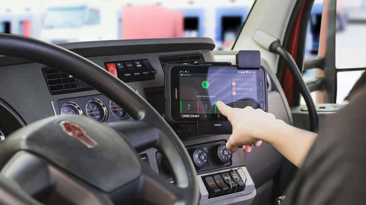 driver using in-cab monitor