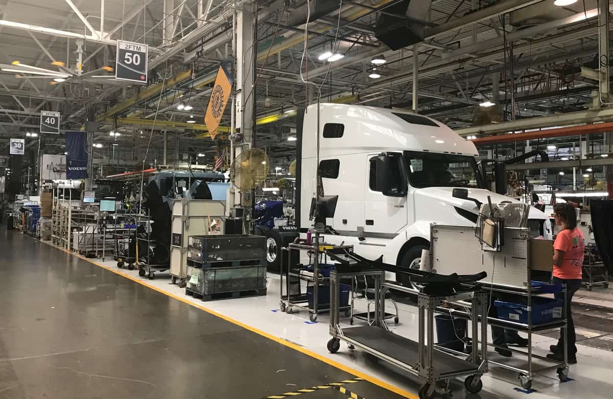 Volvo truck in final assembly