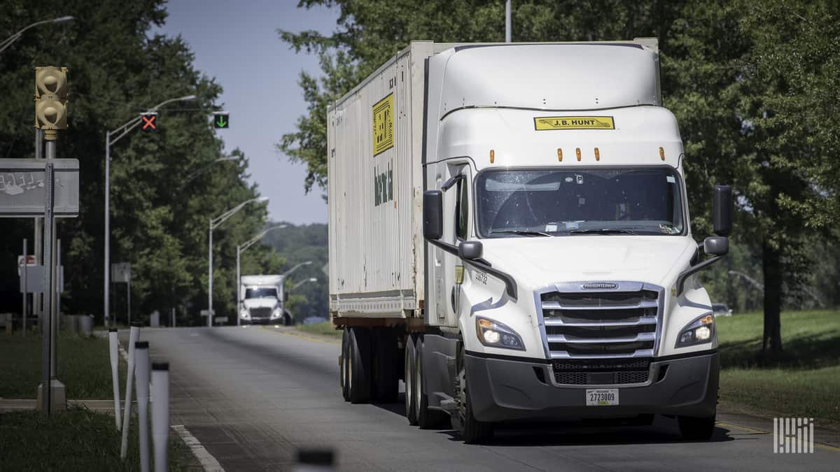 J.B. Hunt Intermodal rig on road