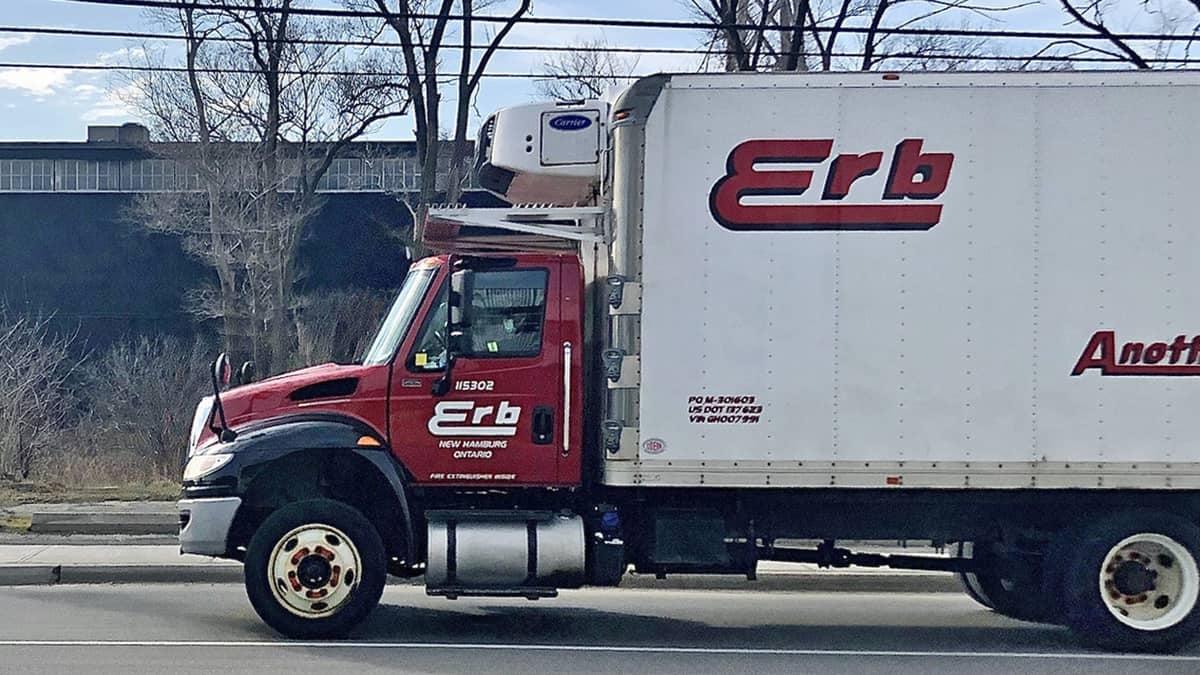 A straight truck of Canadian carrier Erb in Toronto, Canada on Thursday.