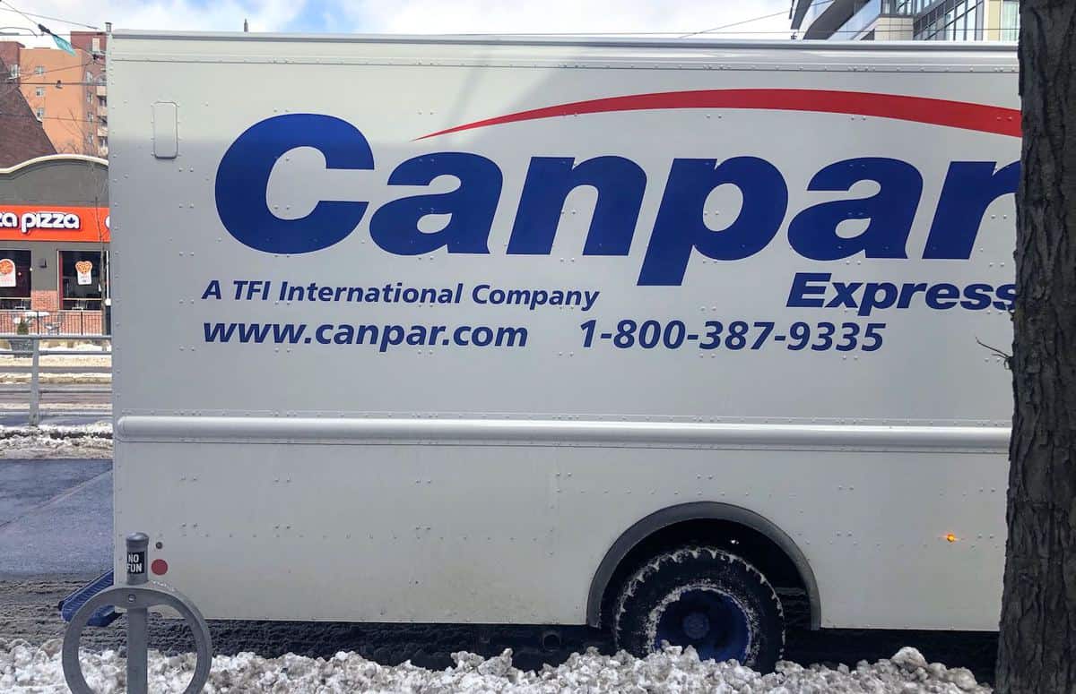 A TFI Canpar Express truck in Toronto.