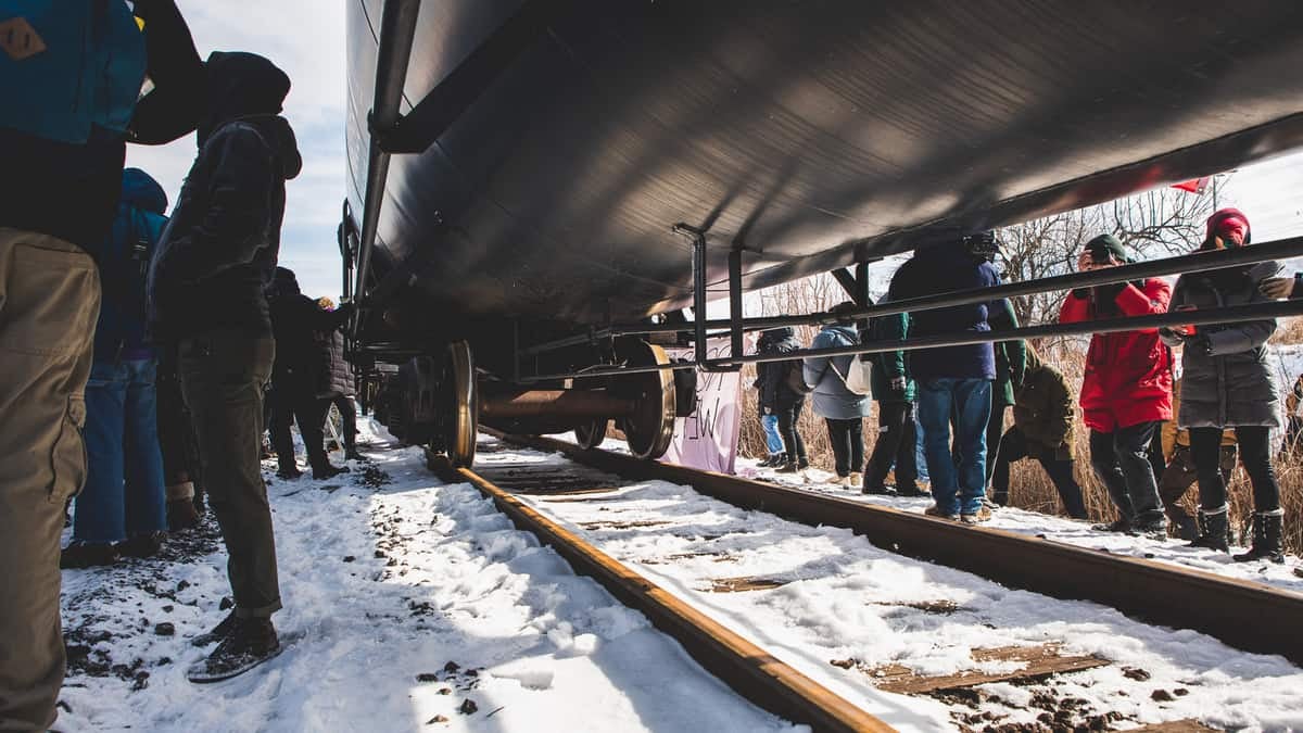 A rail blockade in Canada.