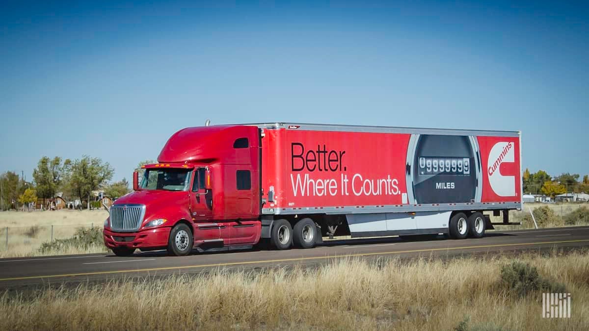 Cummins truck on highway