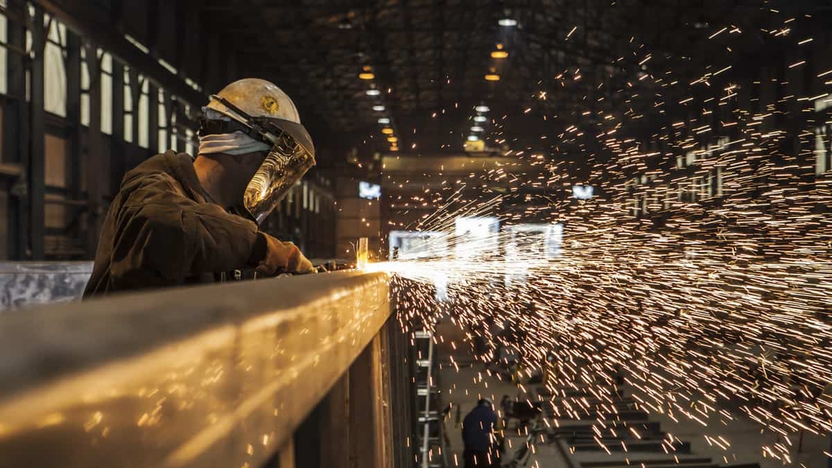 Worker on Greenbrier production line