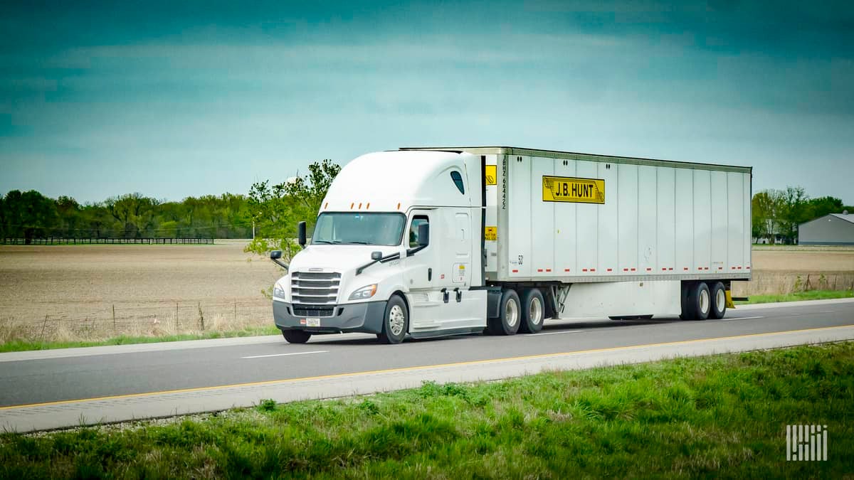 J.B. Hunt truck on highway