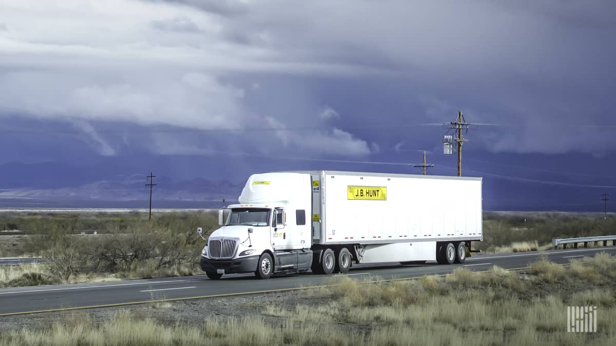 J.B. Hunt truck on road