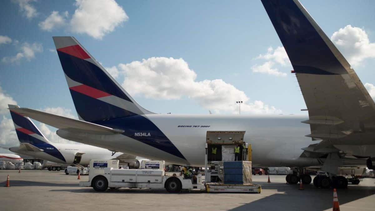 Big cargo plane getting loaded