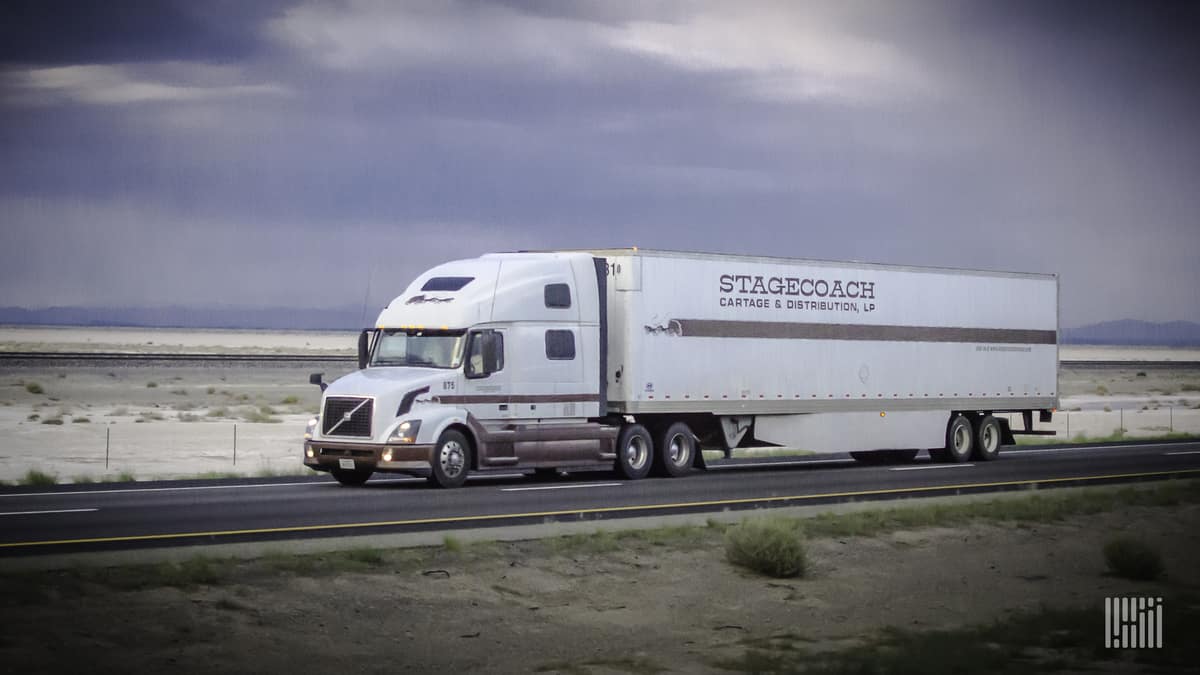 Stagecoach truck on highway