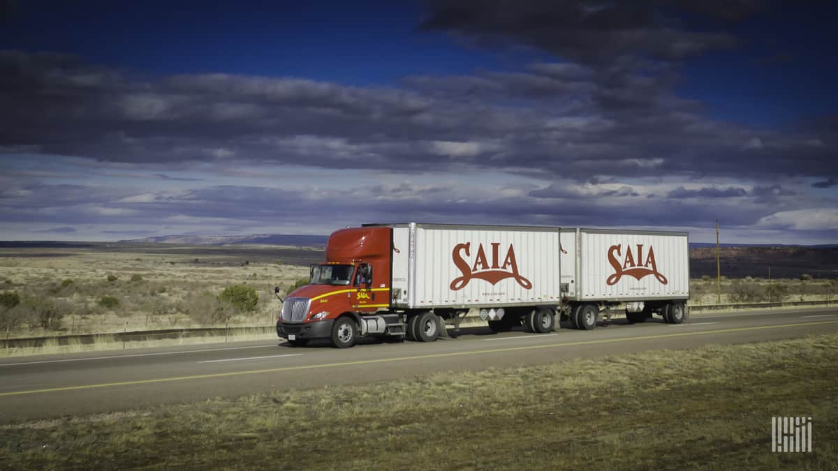 Saia double on the highway