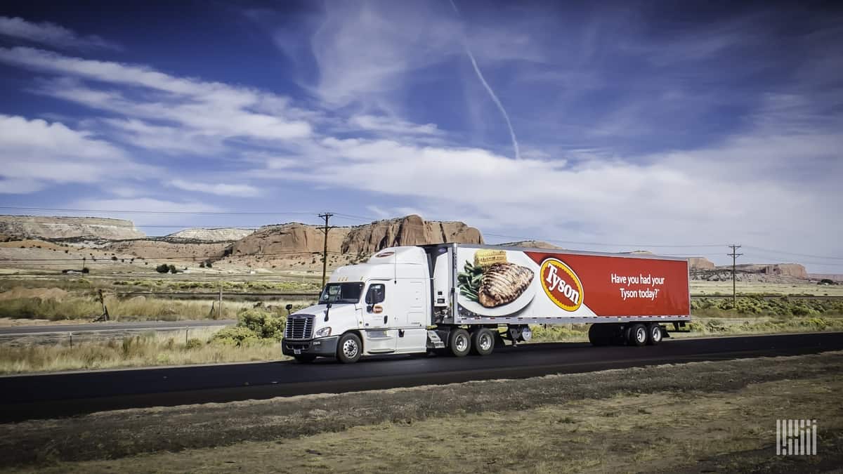 Tyson Foods truck on highway