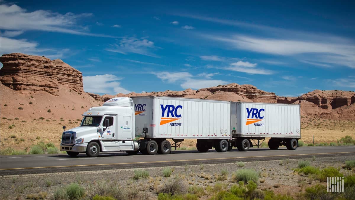 YRC LTL rig on highway