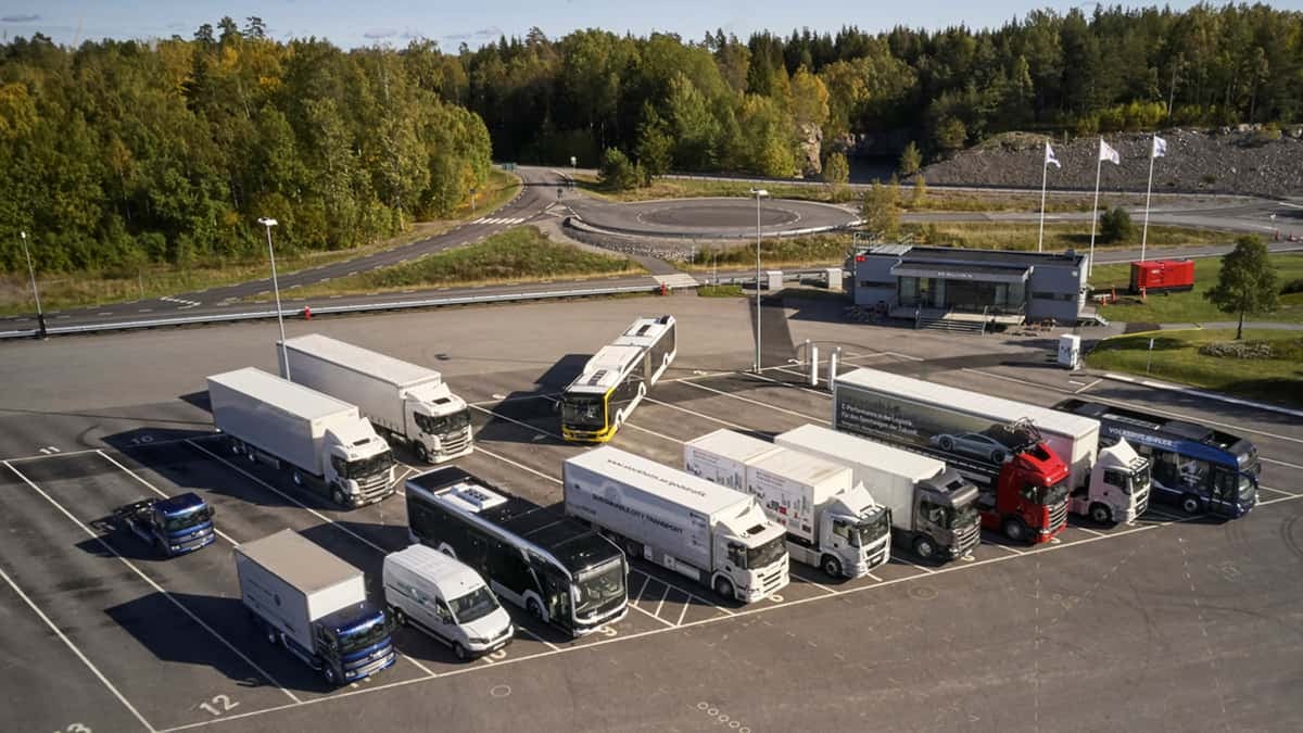 Aerial of Traton Group trucks