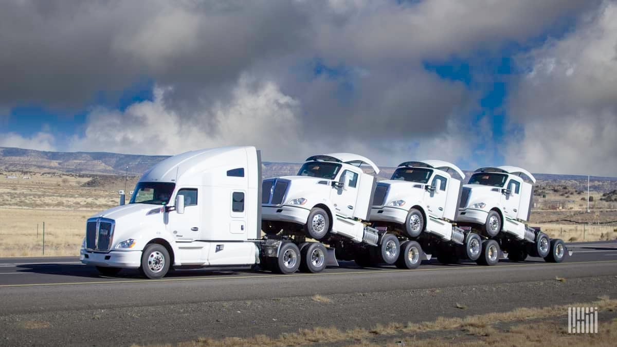 Truck hauling other trucks