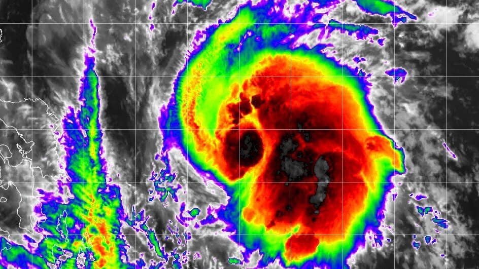 Satellite photo of Tropical Storm Vongfong on May 12, 2020.