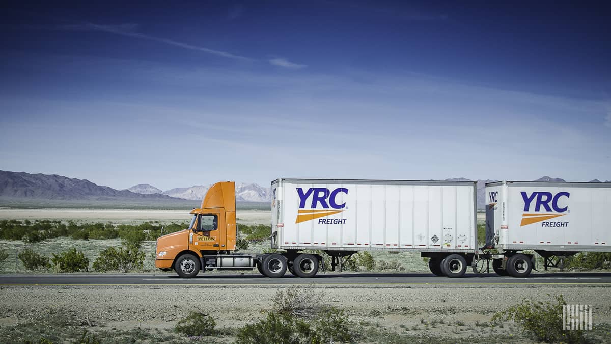 YRC double on highway