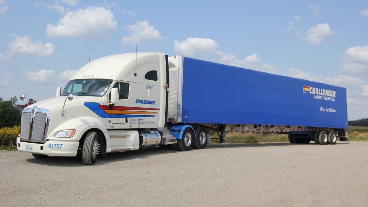 A tractor-trailer of Canadian carrier Challenger Motor Freight