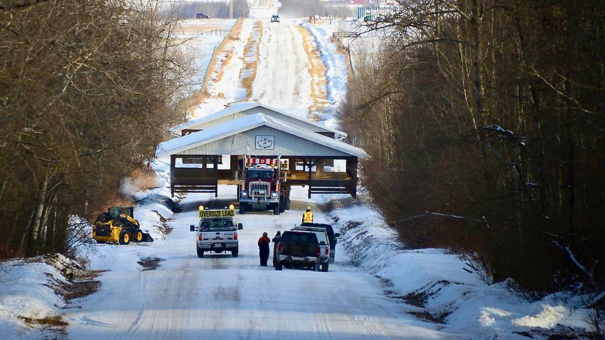 An ENTREC tractor hauls an oversized load