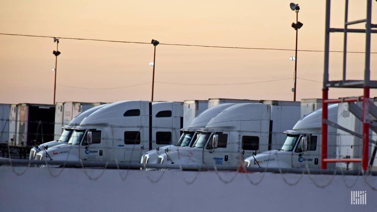 Tractor-trailers of Celadon's Jaguar Transportation