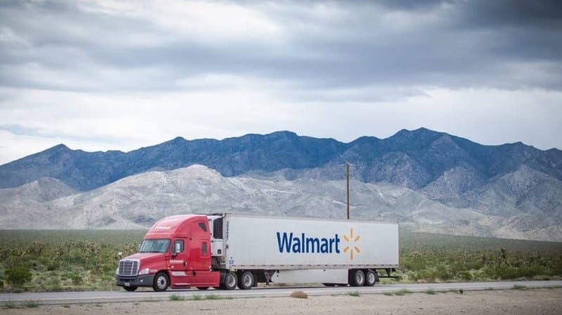 Walmart truck on highway