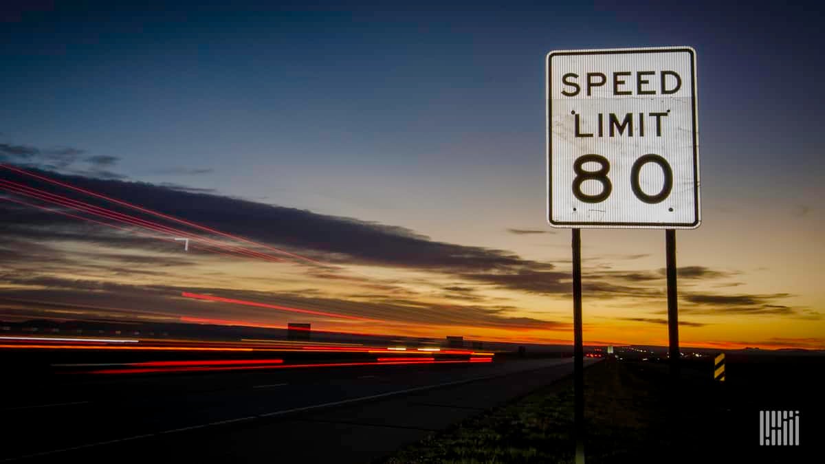 80 mph highway sign