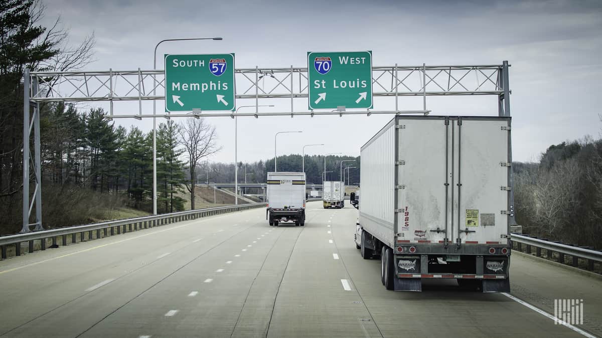 truck goes down highway