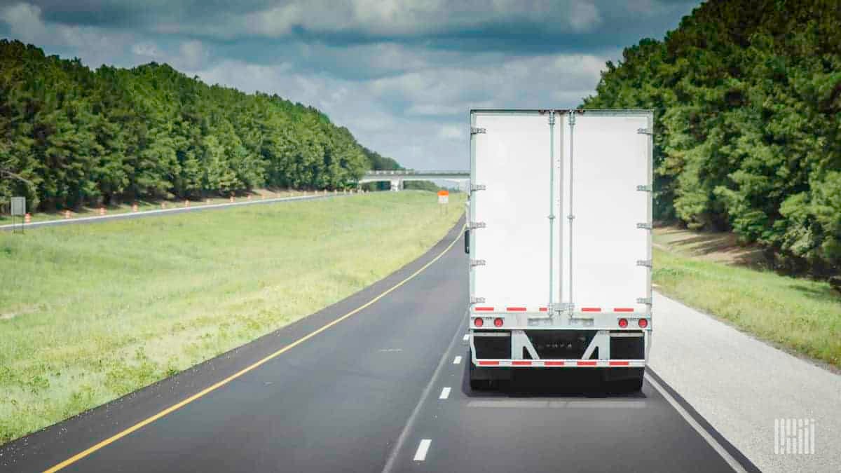 truck going down highway