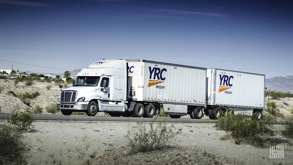 YRC LTL rig on highway