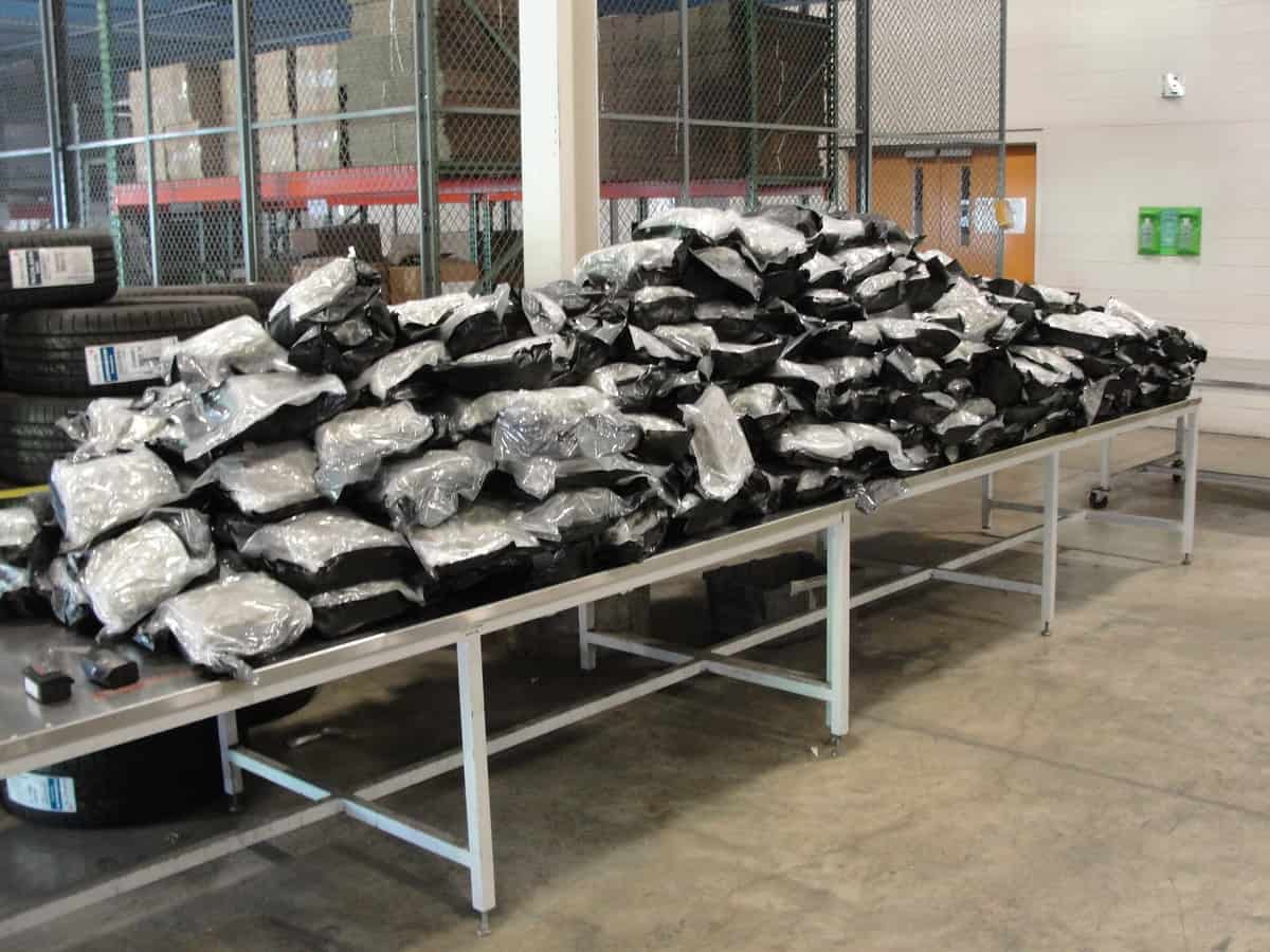 Bags of marijuana seized by U.S. Customs and Border Protection Officers from a truck hauling garbage at the Canada-U.S. Border. Drug seizures at the border on the rise.