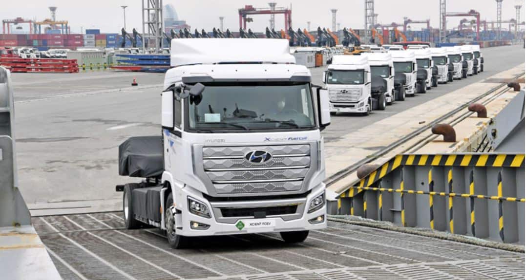 Hyundai Xcient trucks shipping to Switzerland