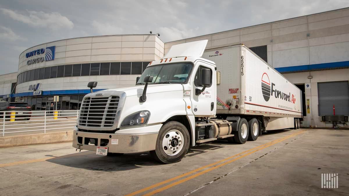 Forward Air truck at United cargo facility