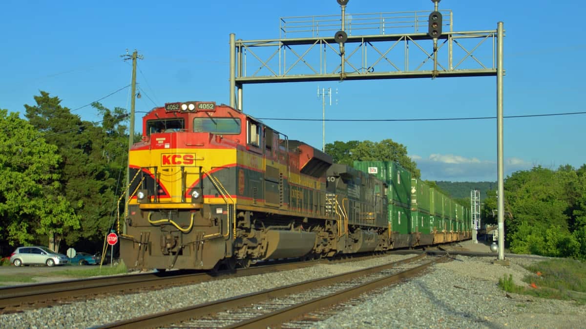 A photograph of a Kansas City Southern train.